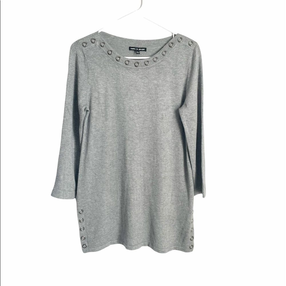 🟢Cable and Gauge 3/4 Sleeve Grey Knot Top S